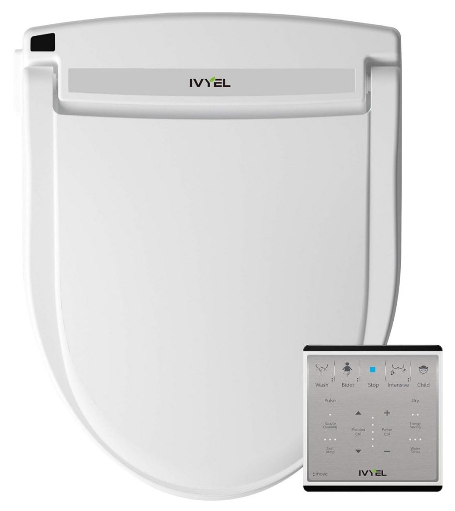 Ivyel J-2R Advanced Bidet Seat with Remote, Heated Seat and Water, Air Bubble Child Function